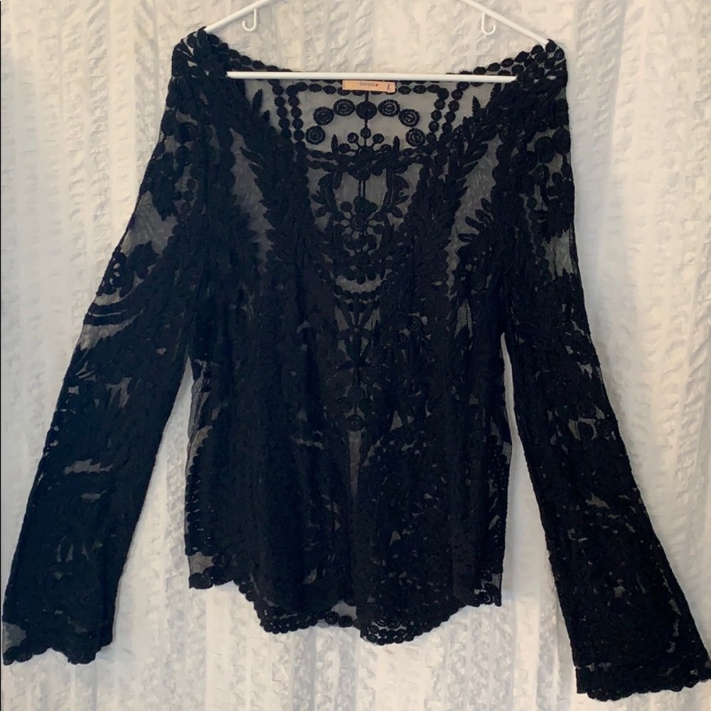 Black Patterned Blouse